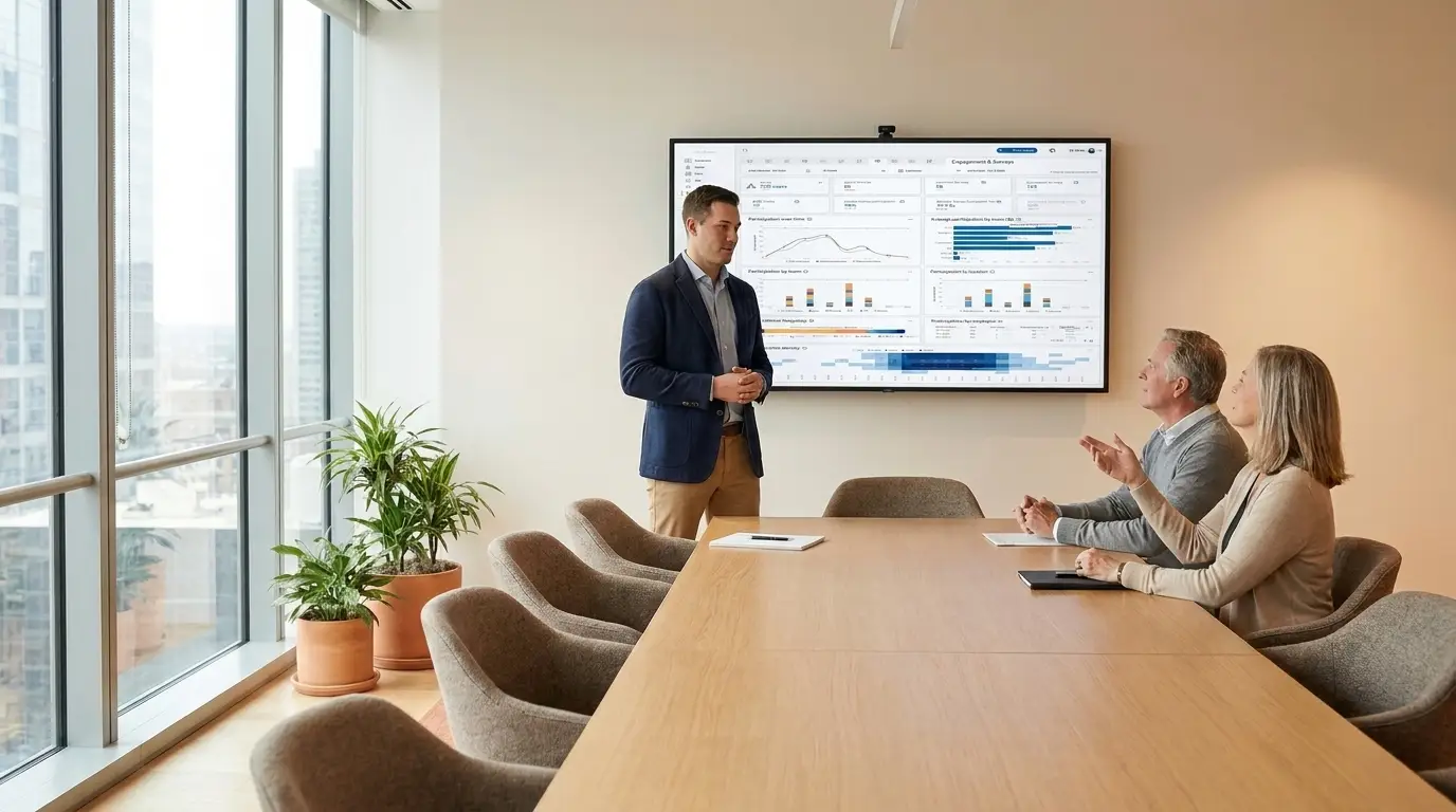 Enterprise workplace operations team using HybridHero across multiple locations
