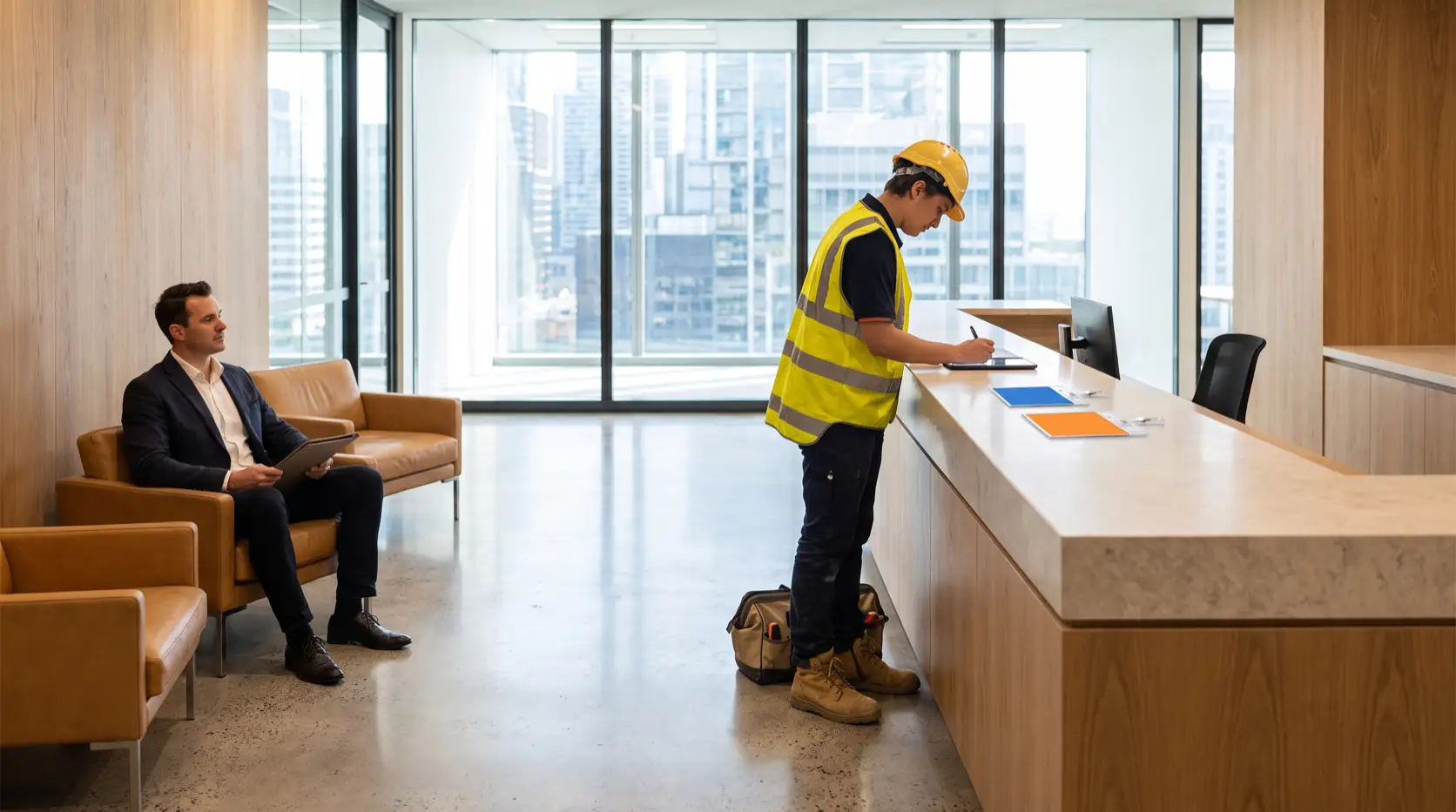 visitor vs contractor reception 2026