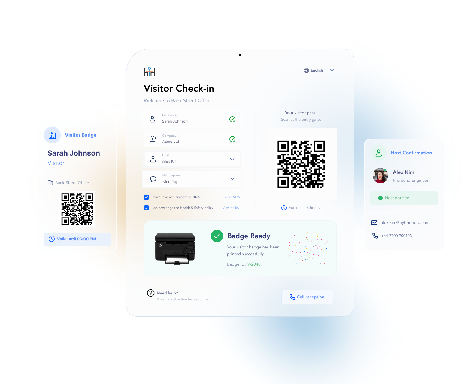 Fast, professional visitor check-in