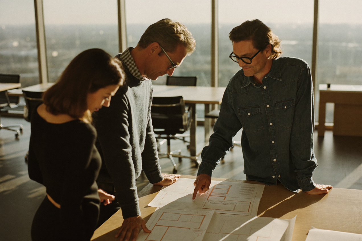 Operations leader reviewing multi-site workplace data